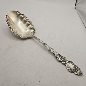 1893 Antique 1847 Rogers Bros A1 Columbia Pattern Scalloped Serving Spoon. 